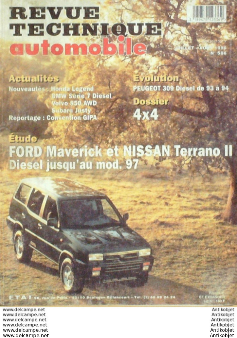 Revue Technique Automobile Peugeot 309 Ford Maverick Nissan Terrano II   N°586 - Auto/Motor