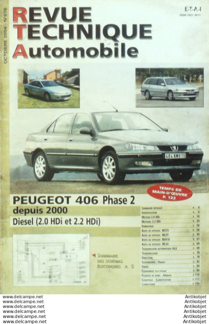 Revue Technique Automobile Peugeot 406 D 2000   N°676 - Auto/Motorrad