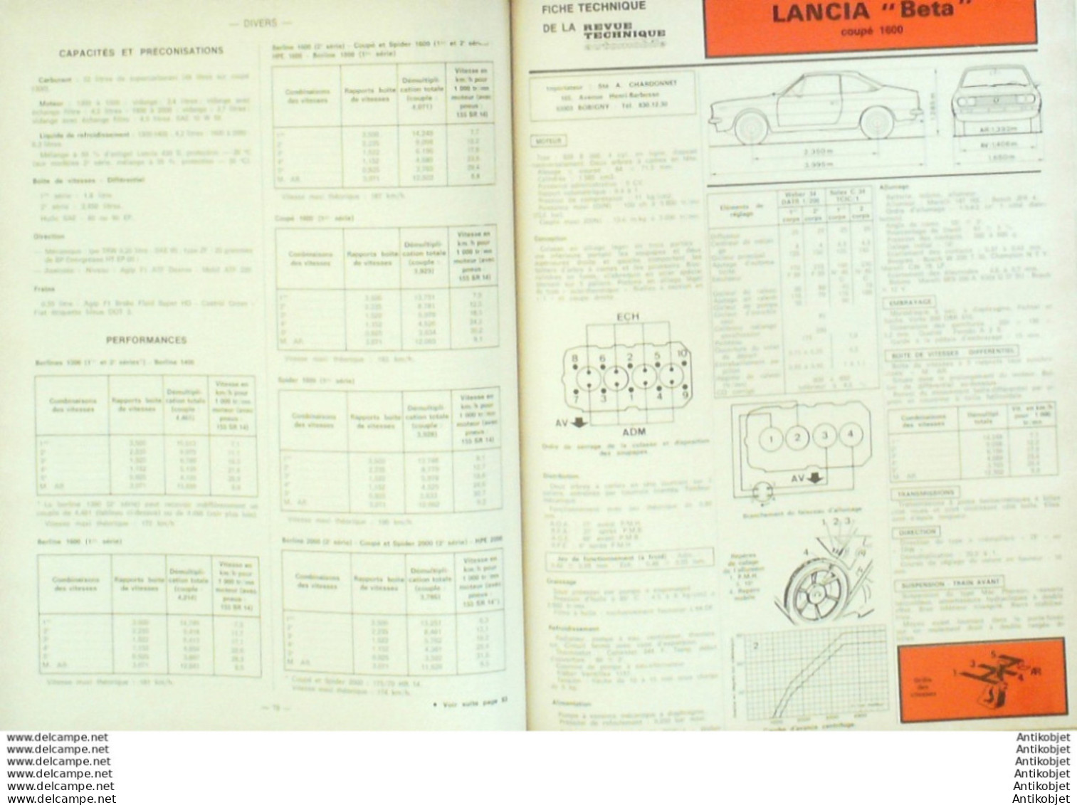 Revue Technique Automobile Renault 12 Lancia Beta   N°374 - Auto/Motorrad