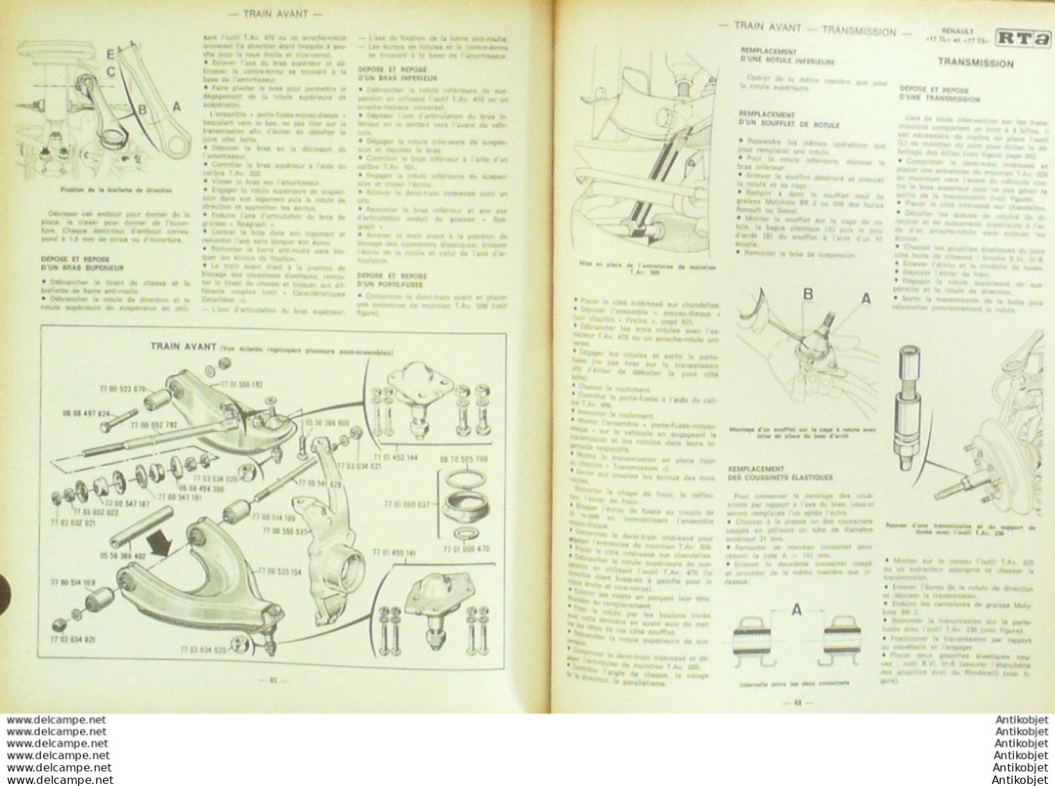 Revue Technique Automobile Renault 17 Renault 6 5cv   N°320 - Auto/Motorrad