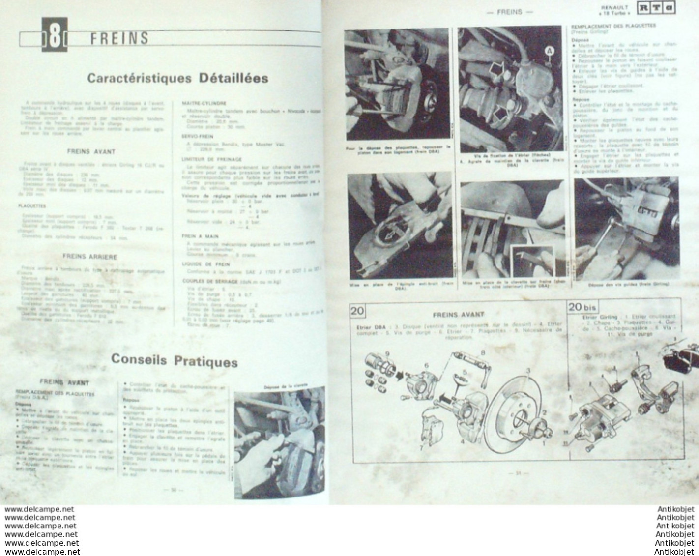 Revue Technique Automobile Renault 18 & 30 Fiat 128 Zastava Ford Granada   N°419 - Auto/Moto