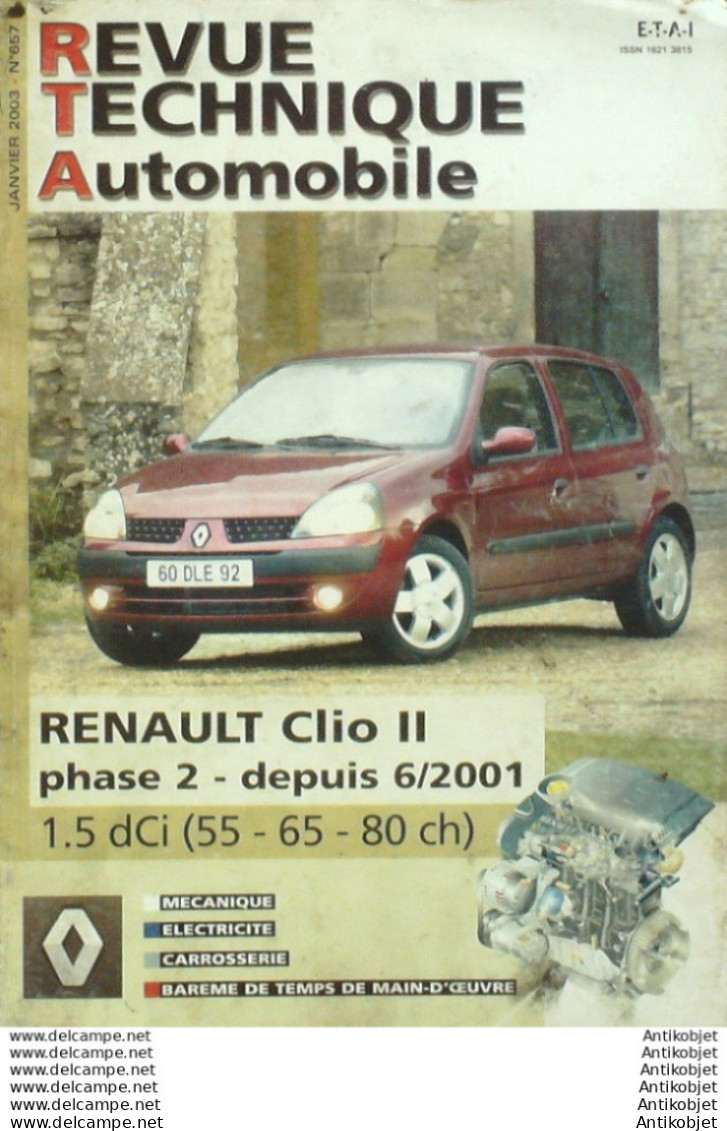 Revue Technique Automobile Renault Clio II 06/2001   N°657 - Auto/Motor