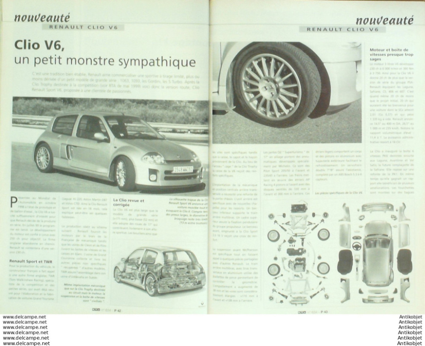 Revue Technique Automobile Renault Clio V6 Saab   N°634 - Auto/Motor