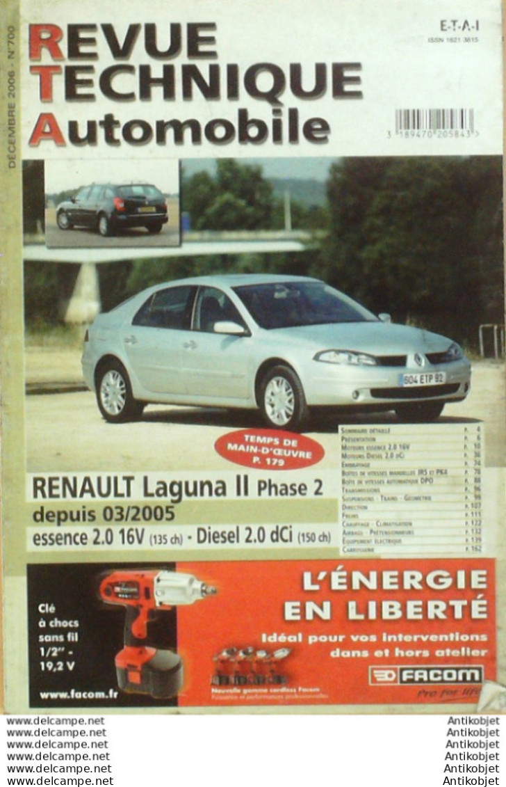 Revue Technique Automobile Renault Laguna II 03/2005   N°700 - Auto/Moto