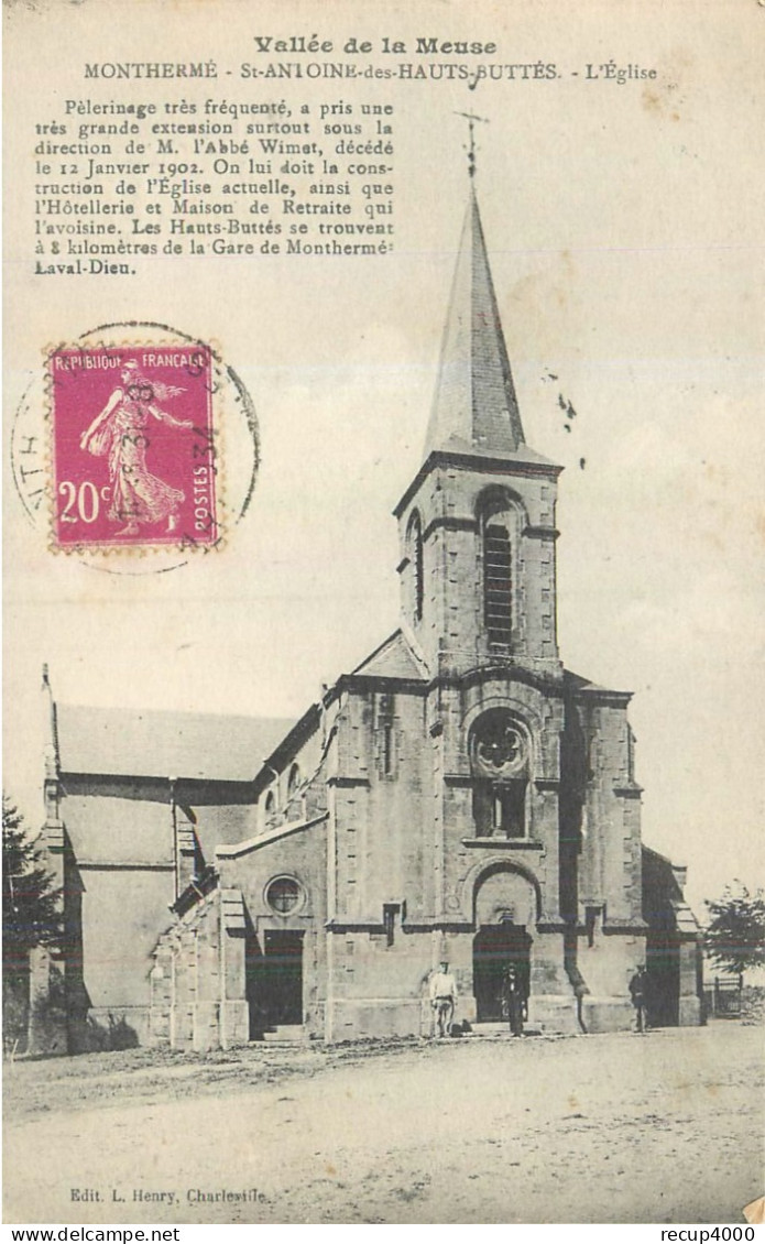 08 MONTHERME Saint Antoine Des Hauts Buttés L'église  2 Scans - Montherme