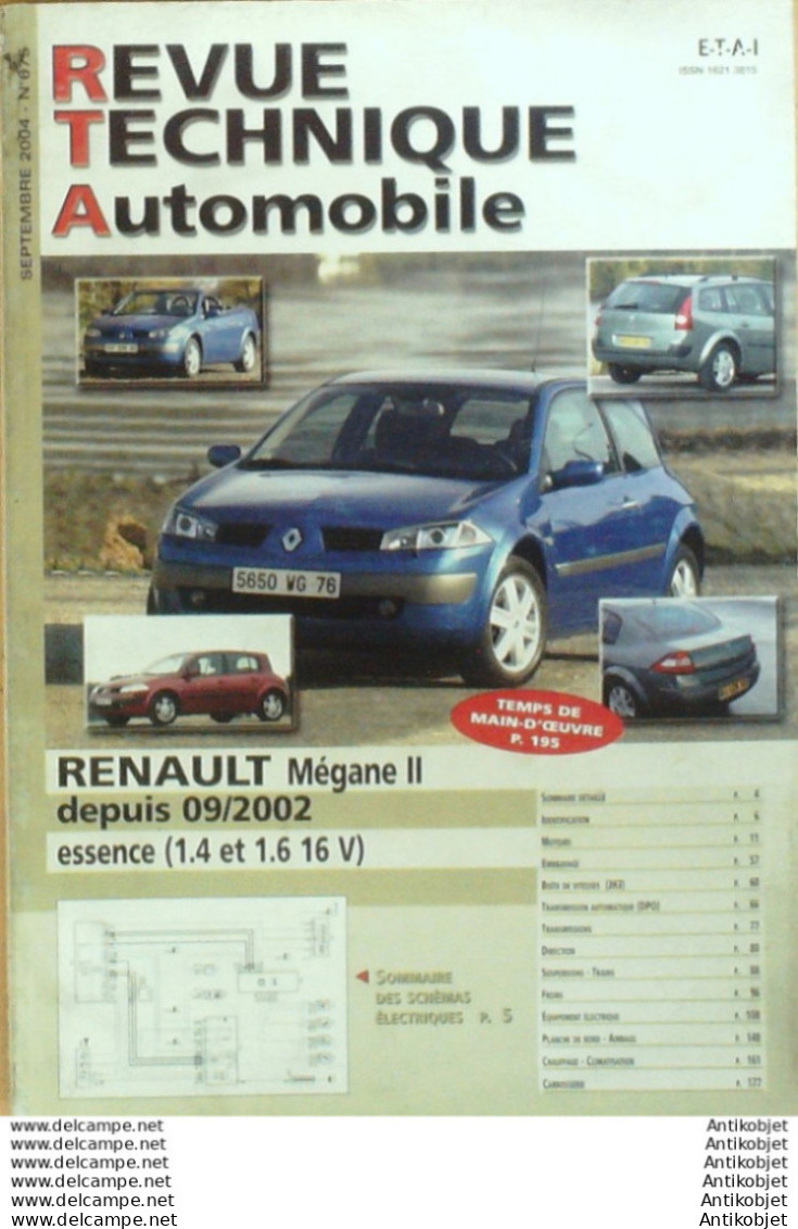 Revue Technique Automobile Renault Mégane II 09/2002   N°675 - Auto/Moto