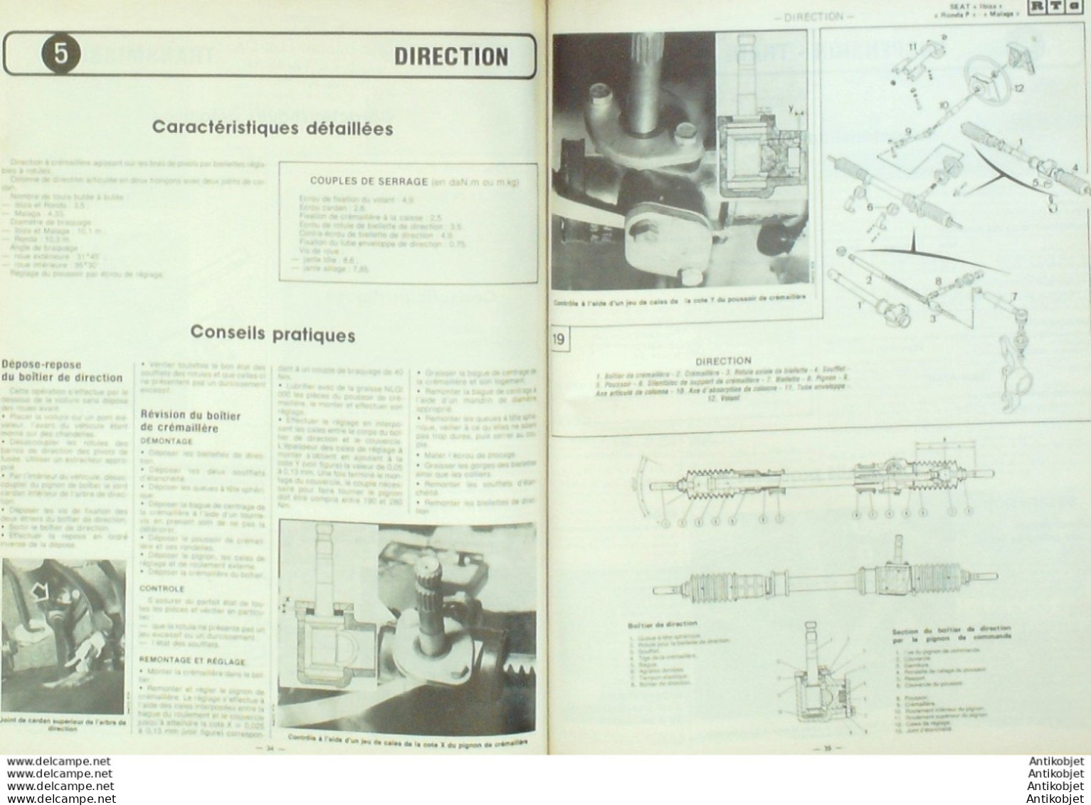 Revue Technique Automobile Seat Ibiza Ronda Malaga Citroen CX 20/22 1984   N°473 - Auto/Moto