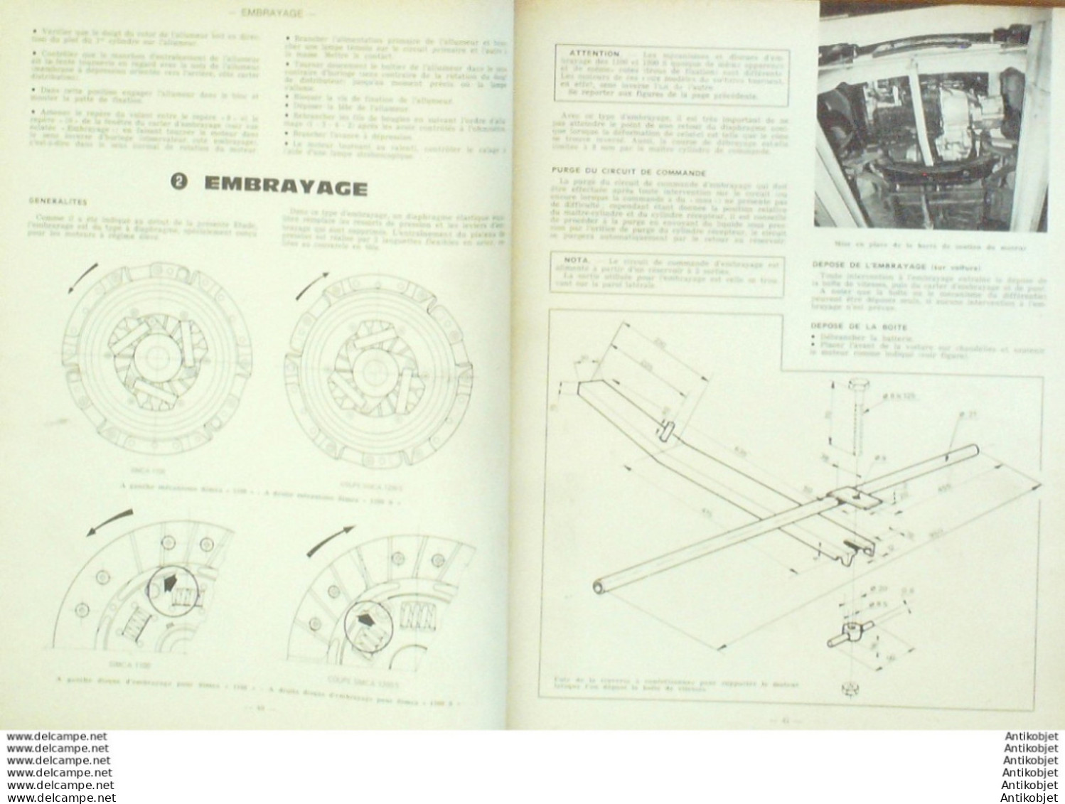 Revue Technique Automobile Simca 1100 1200S   N°262 - Auto/Moto