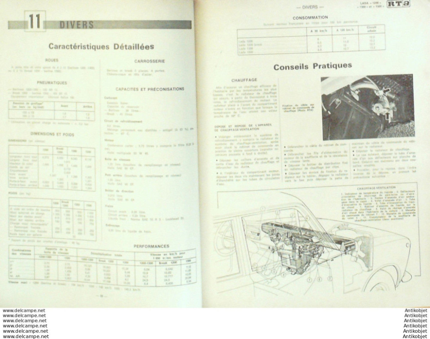 Revue Technique Automobile Simca 1000 Lada 1200 1300 1500   N°360 - Auto/Motor