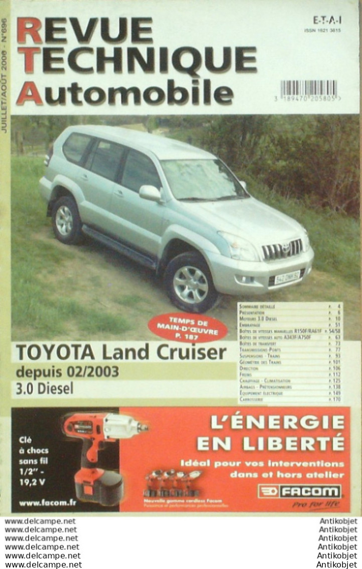 Revue Technique Automobile Toyota Land Cruiser 02/2003   N°696 - Auto/Motor