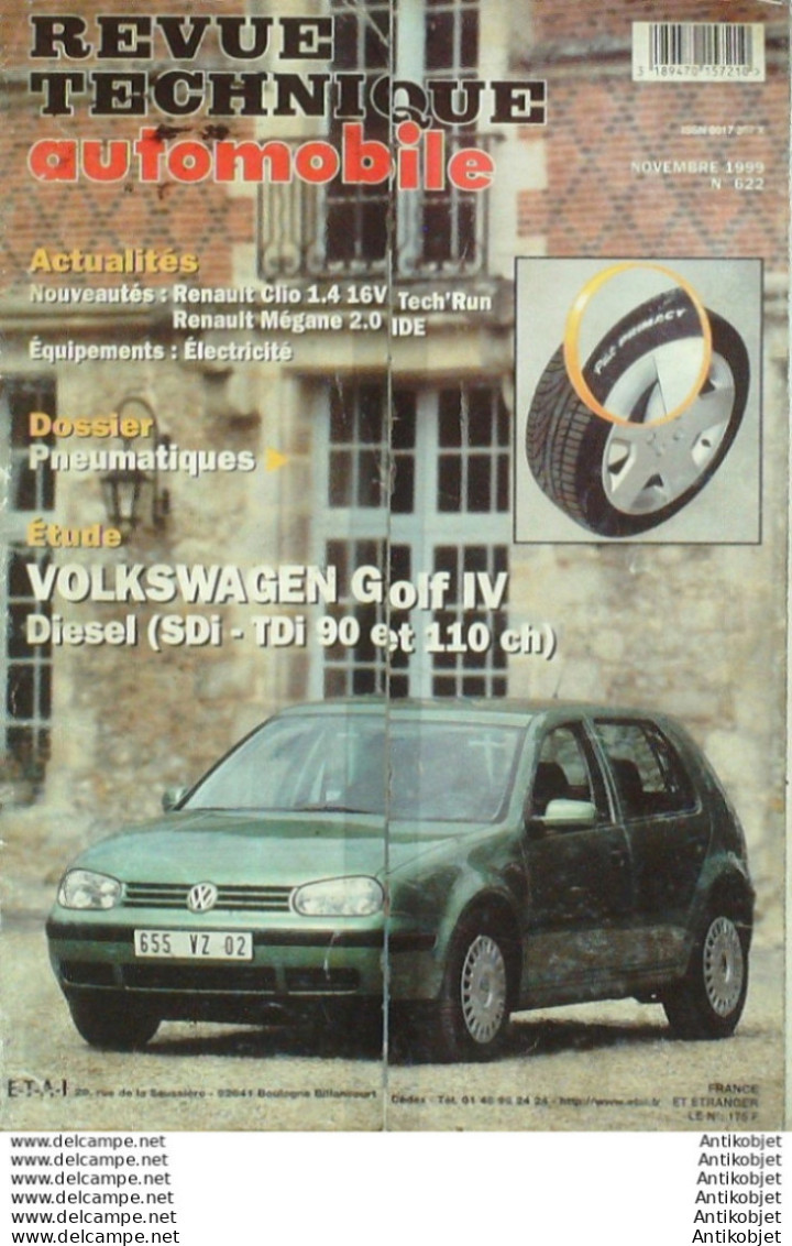 Revue Technique Automobile Volkswagen Golf IV Renault Mégane & Clio   N°622 - Auto/Motor