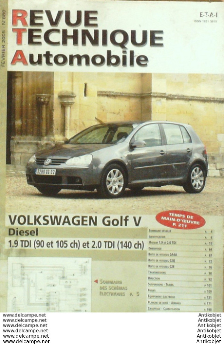 Revue Technique Automobile Volkswagen Golf V   N°680 - Auto/Moto