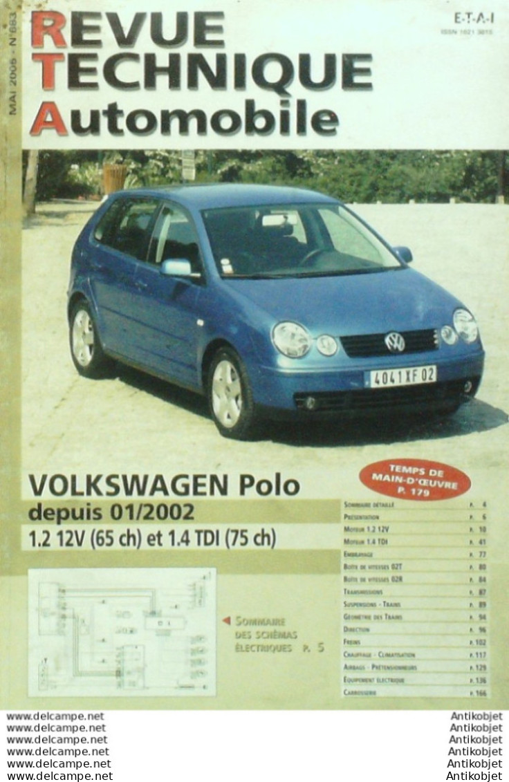 Revue Technique Automobile Volkswagen Polo 01/2002   N°683 - Auto/Moto