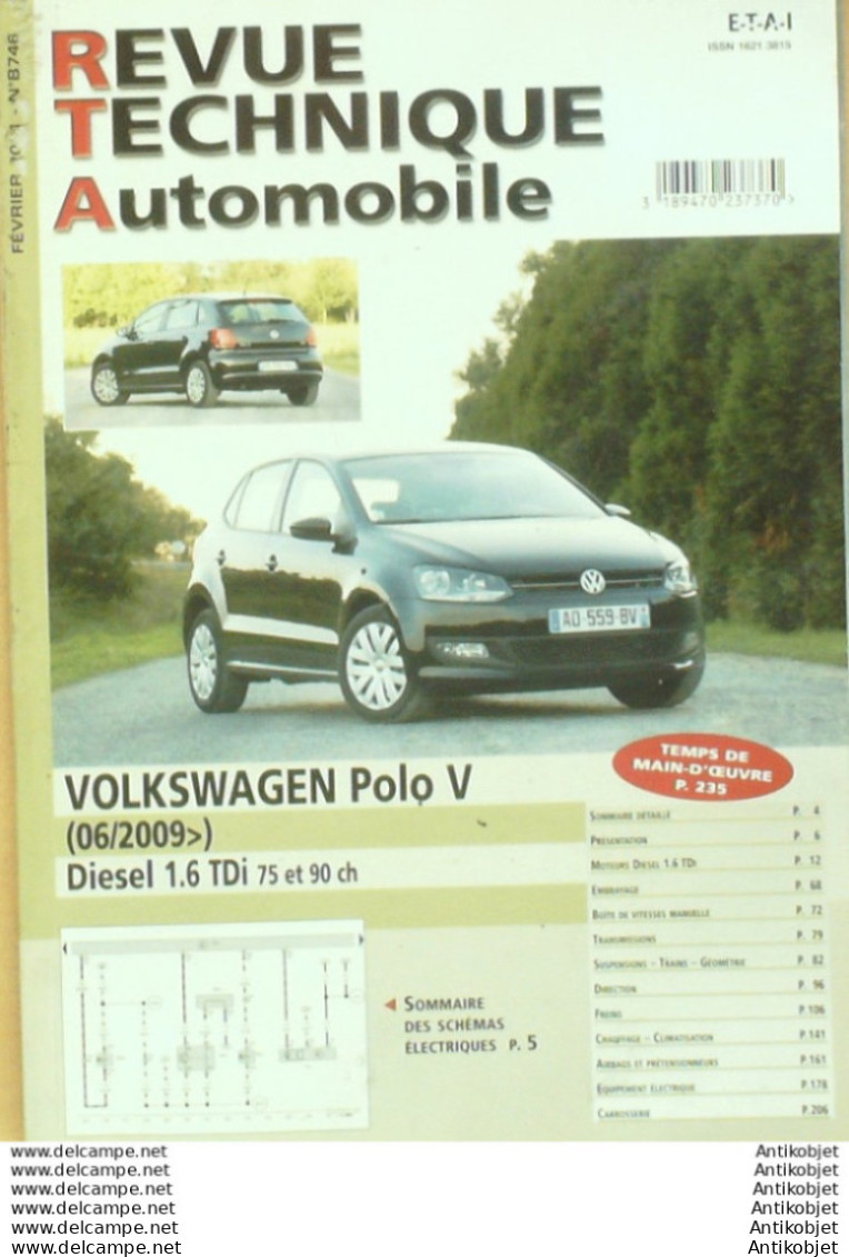 Revue Technique Automobile Volkswagen Polo V 06/2009   N°B746 - Auto/Motorrad