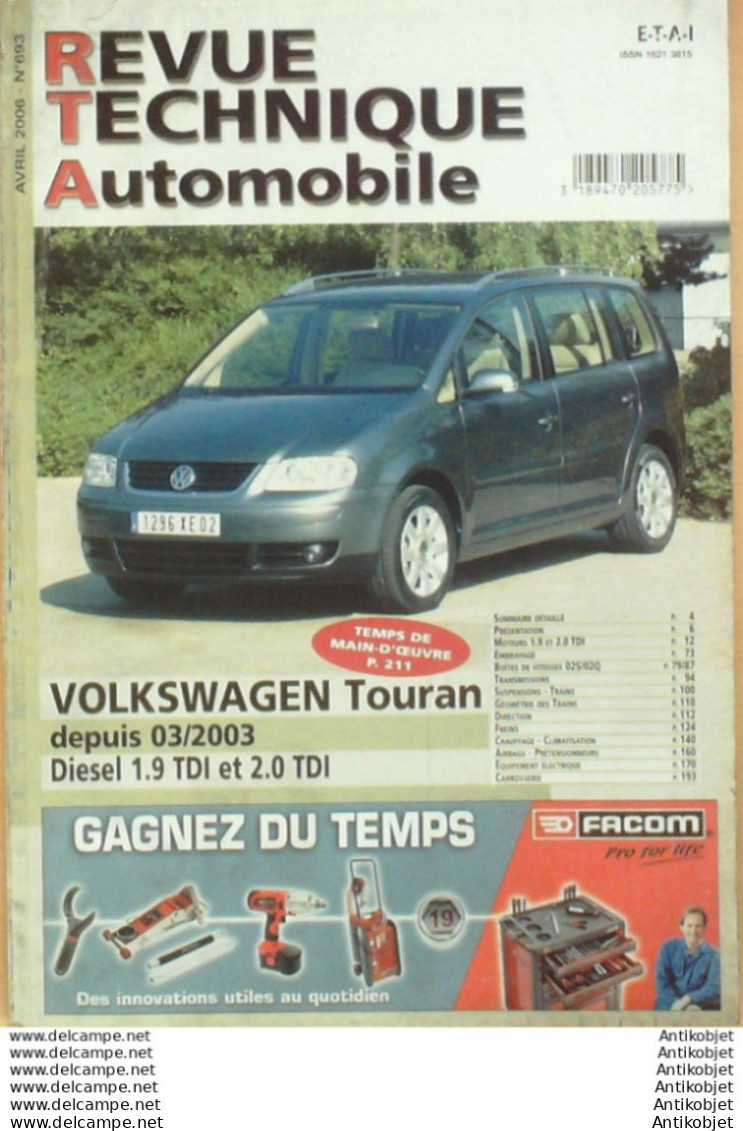 Revue Technique Automobile Volkswagen Touran 03/2003   N°693 - Auto/Motorrad