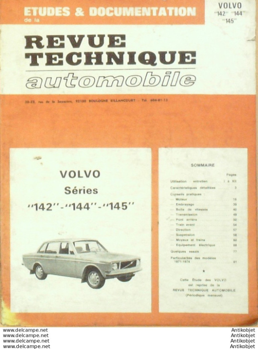 Revue Technique Automobile Volvo 142/144/145   N°305 - Auto/Moto