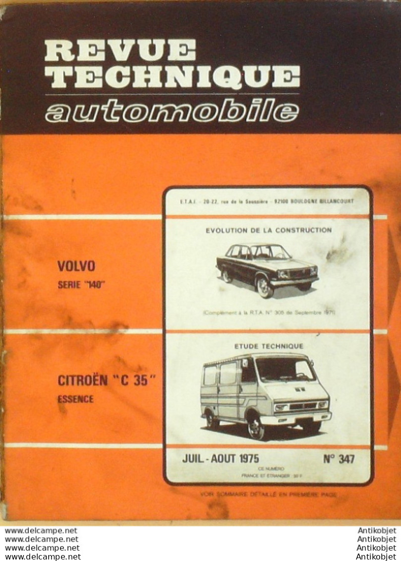 Revue Technique Automobile Volvo 140 Citroen C 35 E   N°347 - Auto/Motor