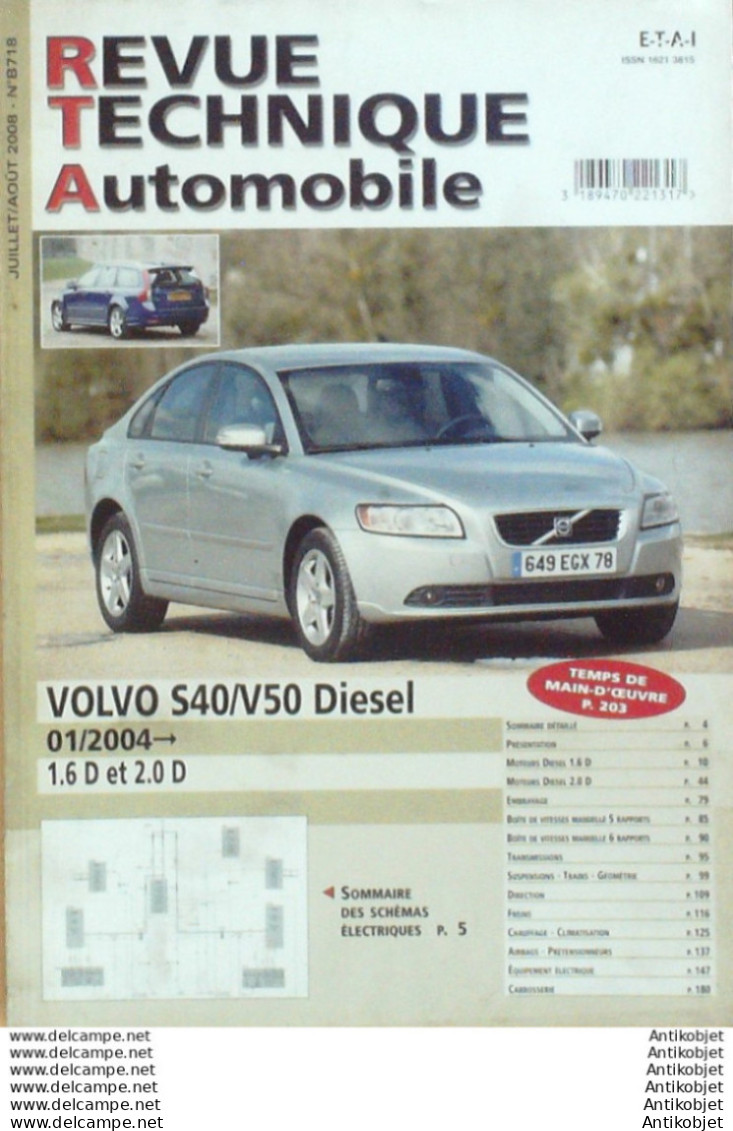 Revue Technique Automobile Volvo S40 V50 D 01/2004   N°718 - Auto/Motorrad