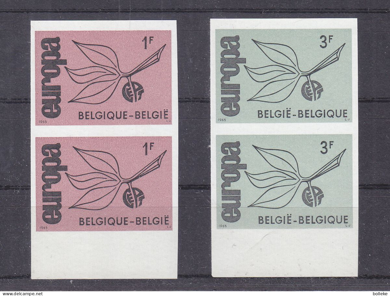 Europa 1965 - Belgique - COB 1342 /3 - Paire NON Dentelés - Tirage 320 - - 1961-1980