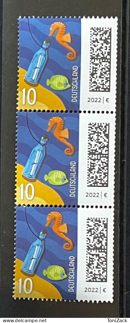 BRD MiNr. 3723, “Flaschenpost”, 1. Auflage, 3er-Streifen Mit ZN, Postfrisch - Francobolli In Bobina