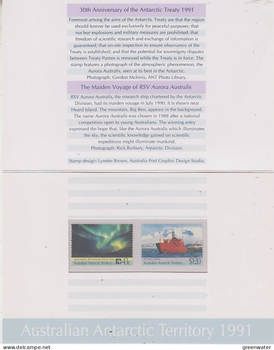 AAT 1991 Antarctic Treaty 2v Presentation Map ** Mnh (GS171) - Ongebruikt