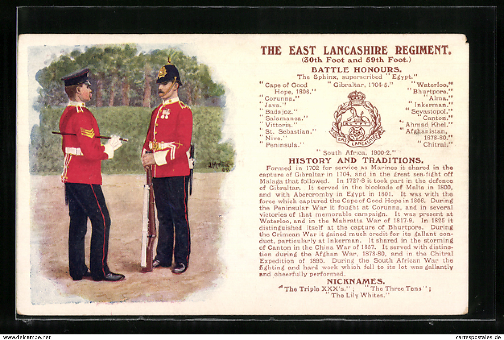 Artist's Pc J. McNeill: The East Lancashire Regiment, Uniformen  - Regimientos