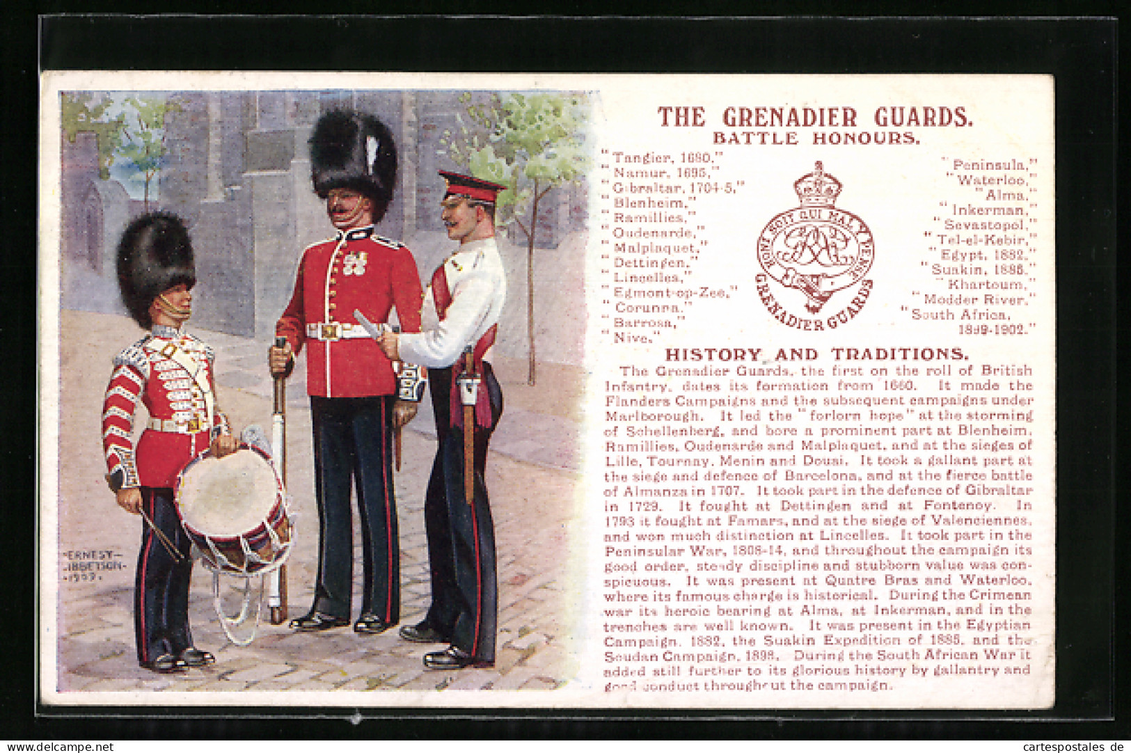 Pc The Grenadier Gurards, Battle Honours, History And Traditons  - Regimientos