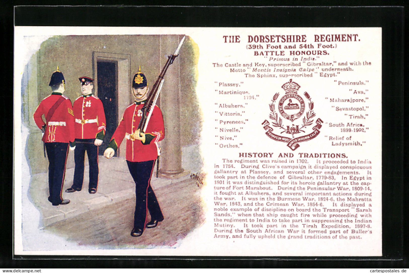 Artist's Pc The Dorsetshire Regiment, Soldat Mit Gewehr  - Regimientos