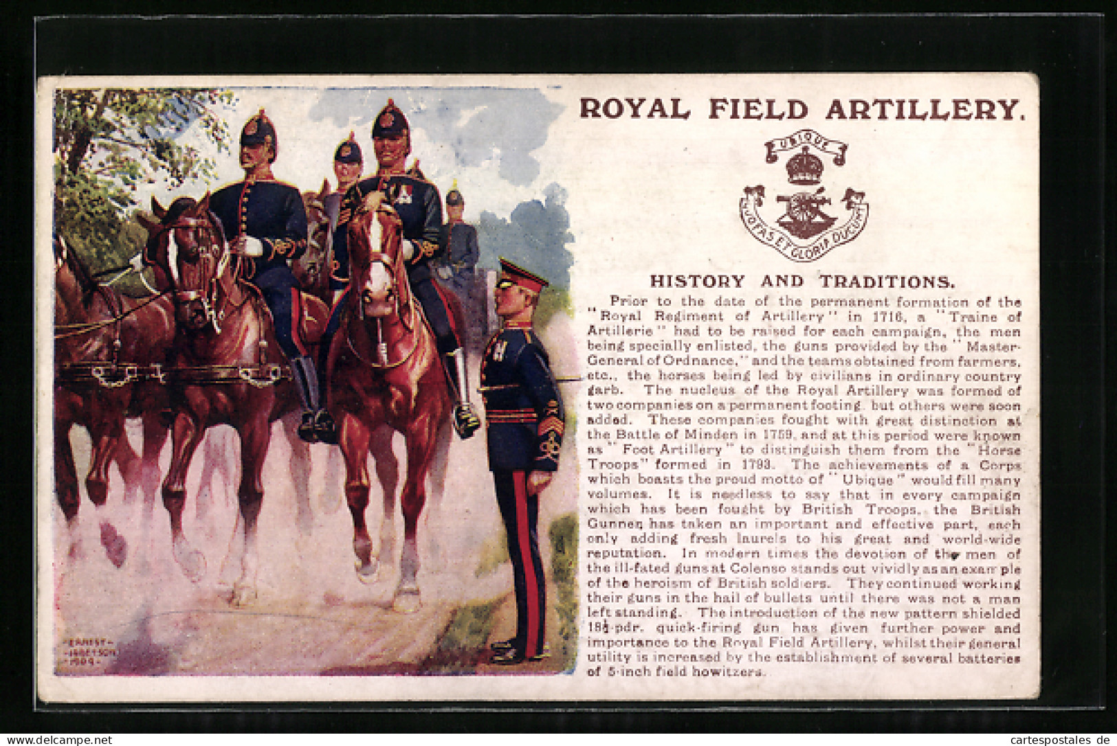 Artist's Pc Royal Field Artillery, History And Traditions, Regiment  - Régiments