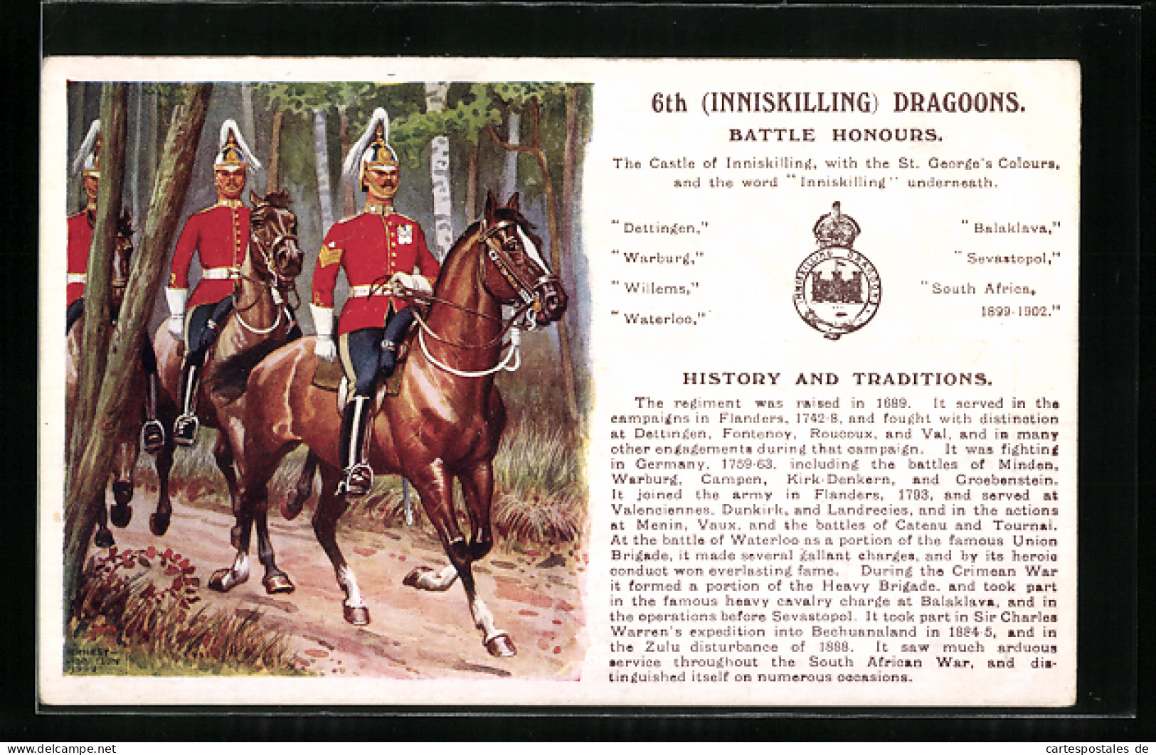 Artist's Pc Ernest Ibbetson: 6th Inniskilling Dragoons, Uniformen  - Régiments