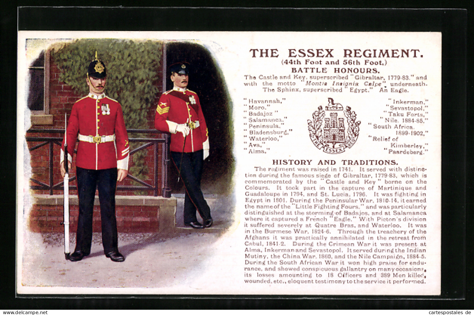 Artist's Pc The Essex Regiment, Soldaten In Uniform Mit Gewehr  - Regimientos