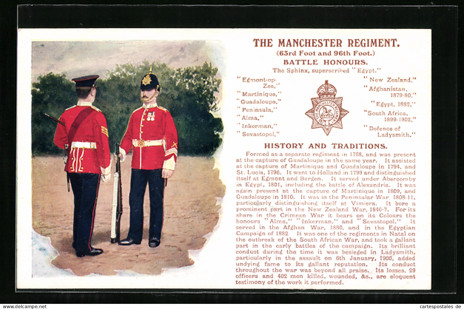 Pc The Manchester Regiment, Uniformen  - Régiments