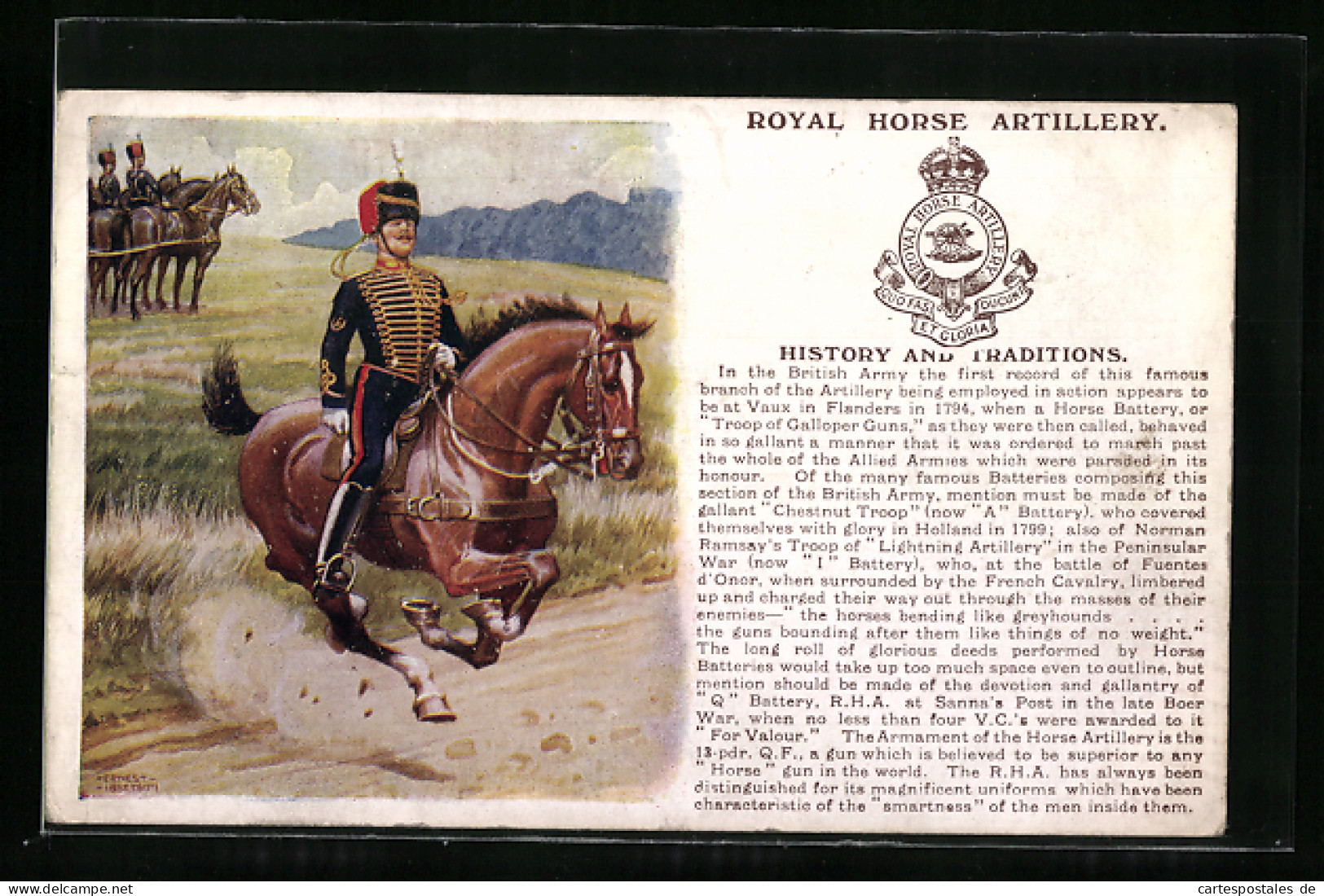 Pc Royal Horse Artillery, Husaren, Uniformen  - Régiments