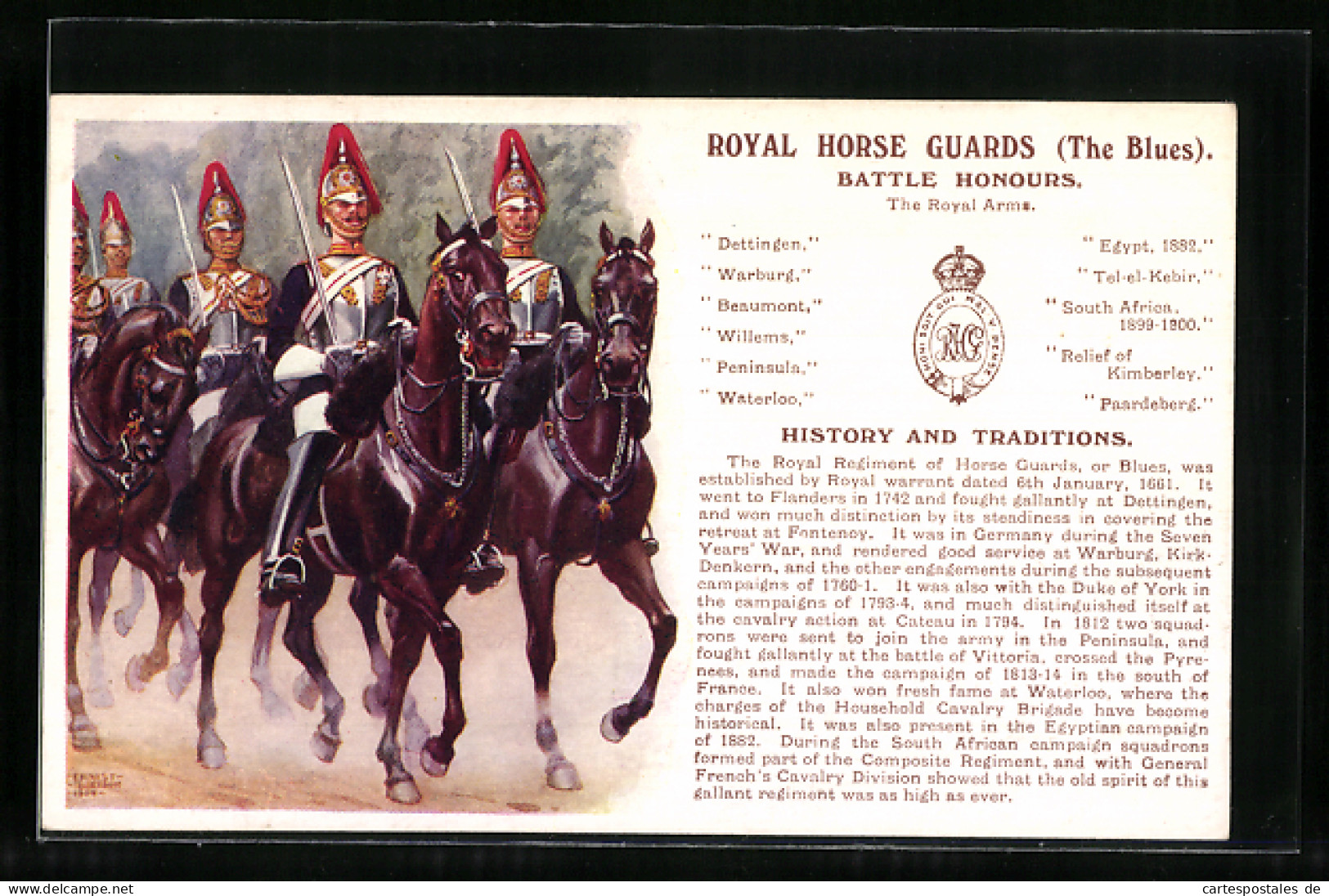 Artist's Pc Royal Horse Guards, The Blues, Soldaten In Uniform Marschieren Zu Pferd  - Régiments
