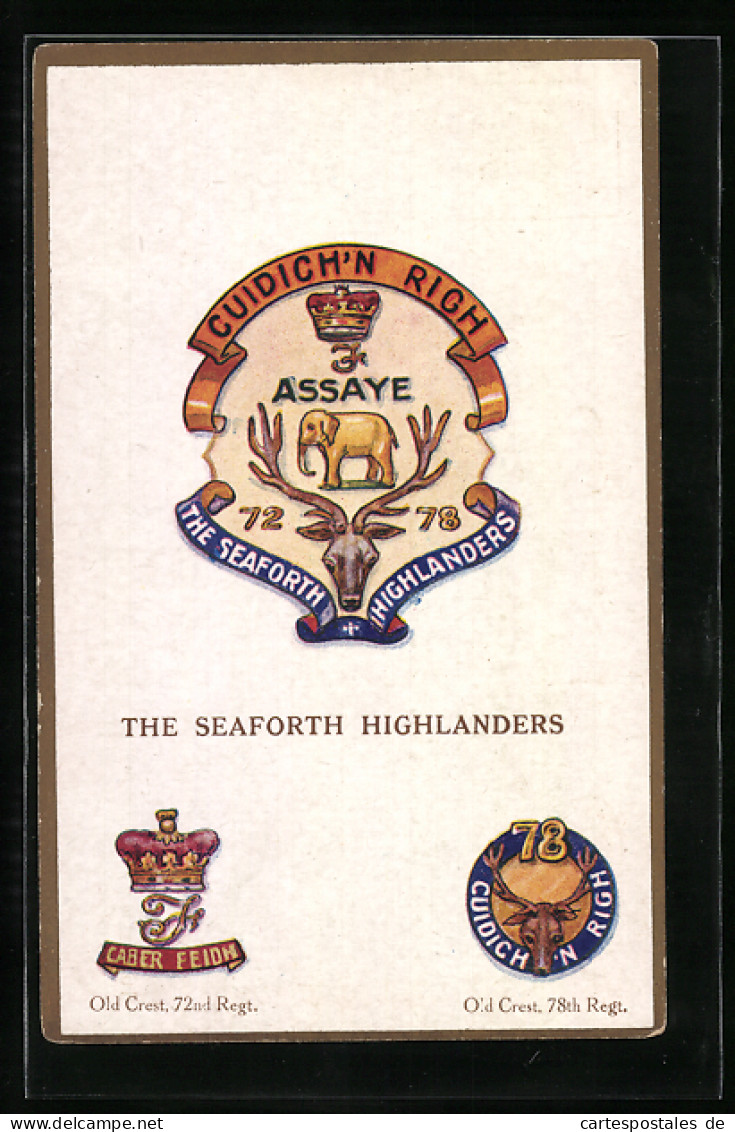 Artist's Pc The Seaforth Highlanders, Wappen Vom Regiment  - Régiments