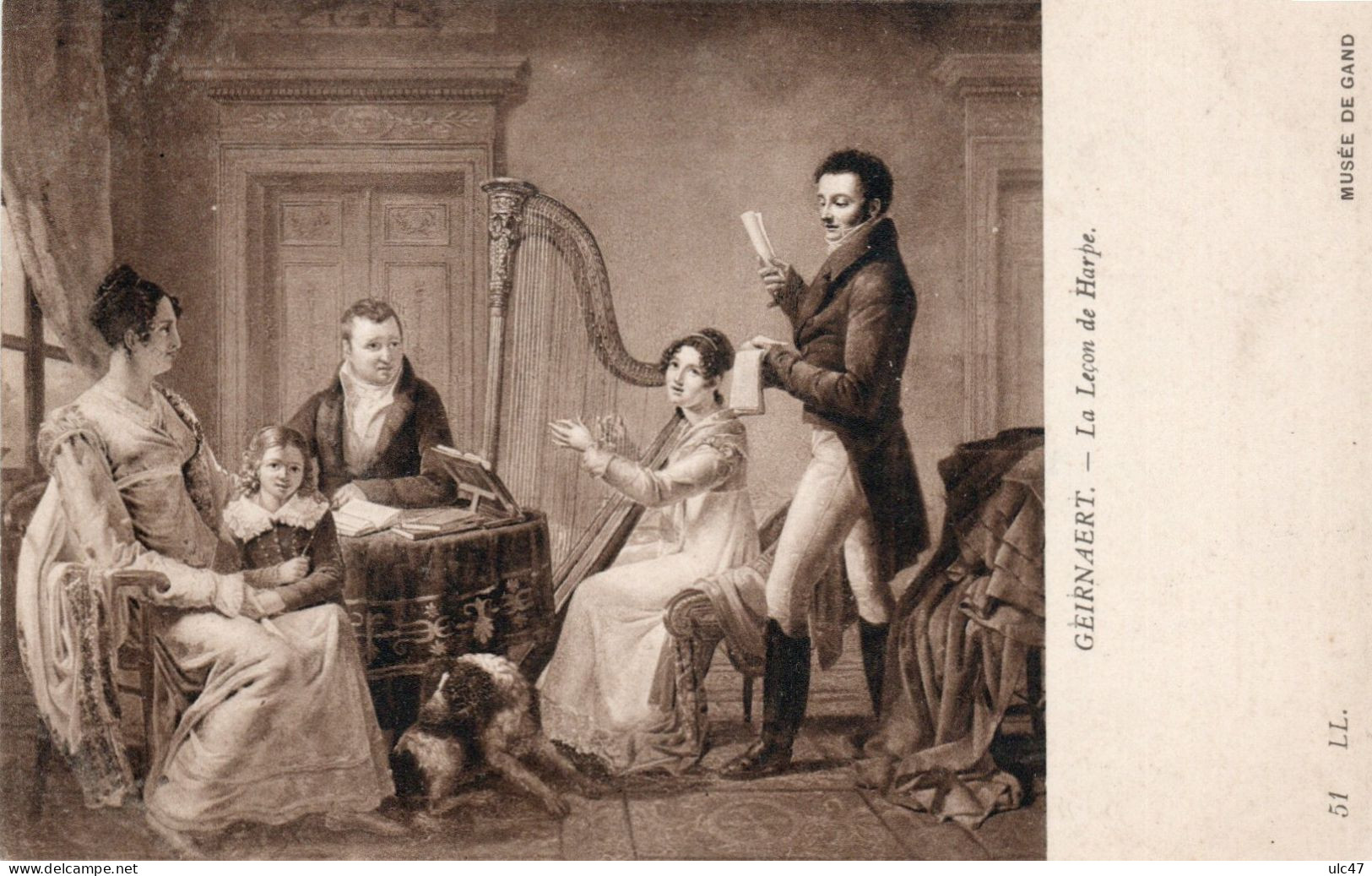 - MUSEE DE GAN. - GEIRNAERT. - La Leçon De Harpe. - Scan Verso - - Paintings