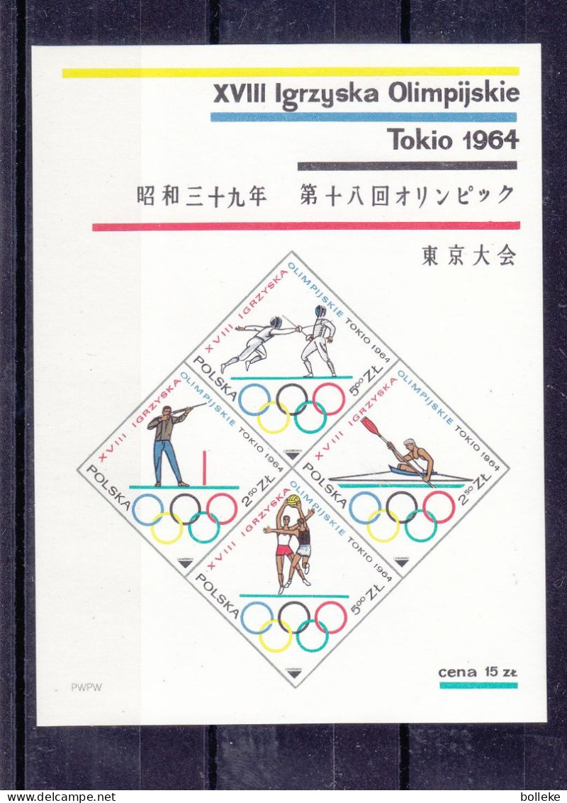 Jeux Olympiques - Tokyo 64 - Pologne - Yvert BF 39 ** - Escrime - Tir - Basket Ball - Aviron - Valeur 10,00 Euros - - Unused Stamps