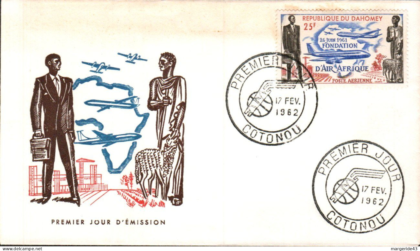 DAHOMEY FDC 1962 FONDATION D'AIR AFRIQUE - Bénin – Dahomey (1960-...)