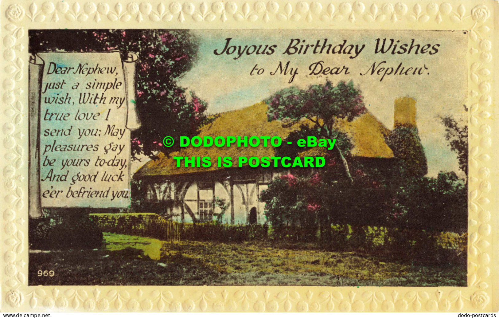 R559834 Joyous Birthday Wishes. To My Dear Nephew. This Is Real Hand Coloured Ca - Monde