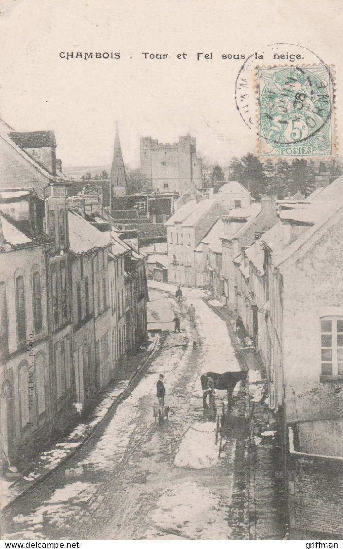 ENVIRONS ARGENTAN CHAMBOIS TOUR ET FEL SOUS LA NEIGE 1906 TBE - Argentan