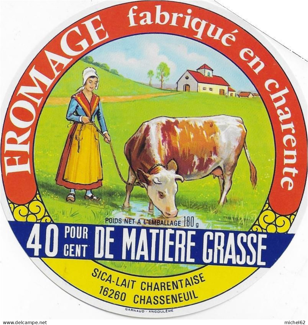 ETIQUETTE  DE  FROMAGE NEUVE CHARENTE CHASSENEUIL - Fromage