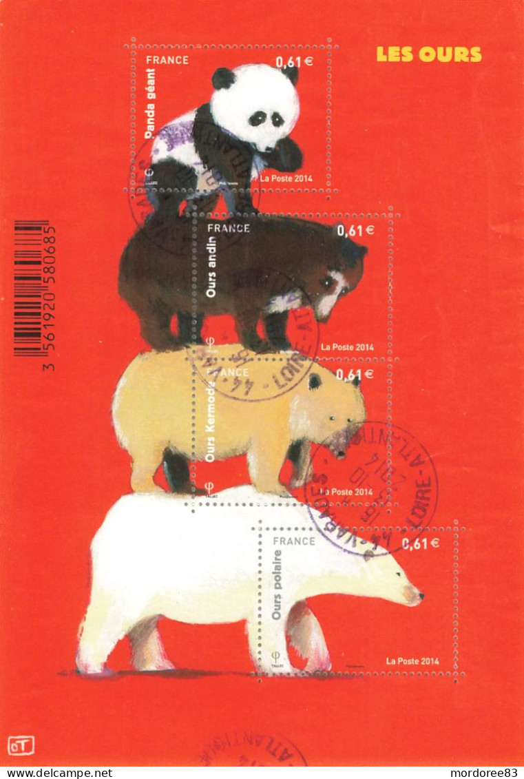 FRANCE 2014 BLOC OBLITERE LES OURS F 4844                          - - Used