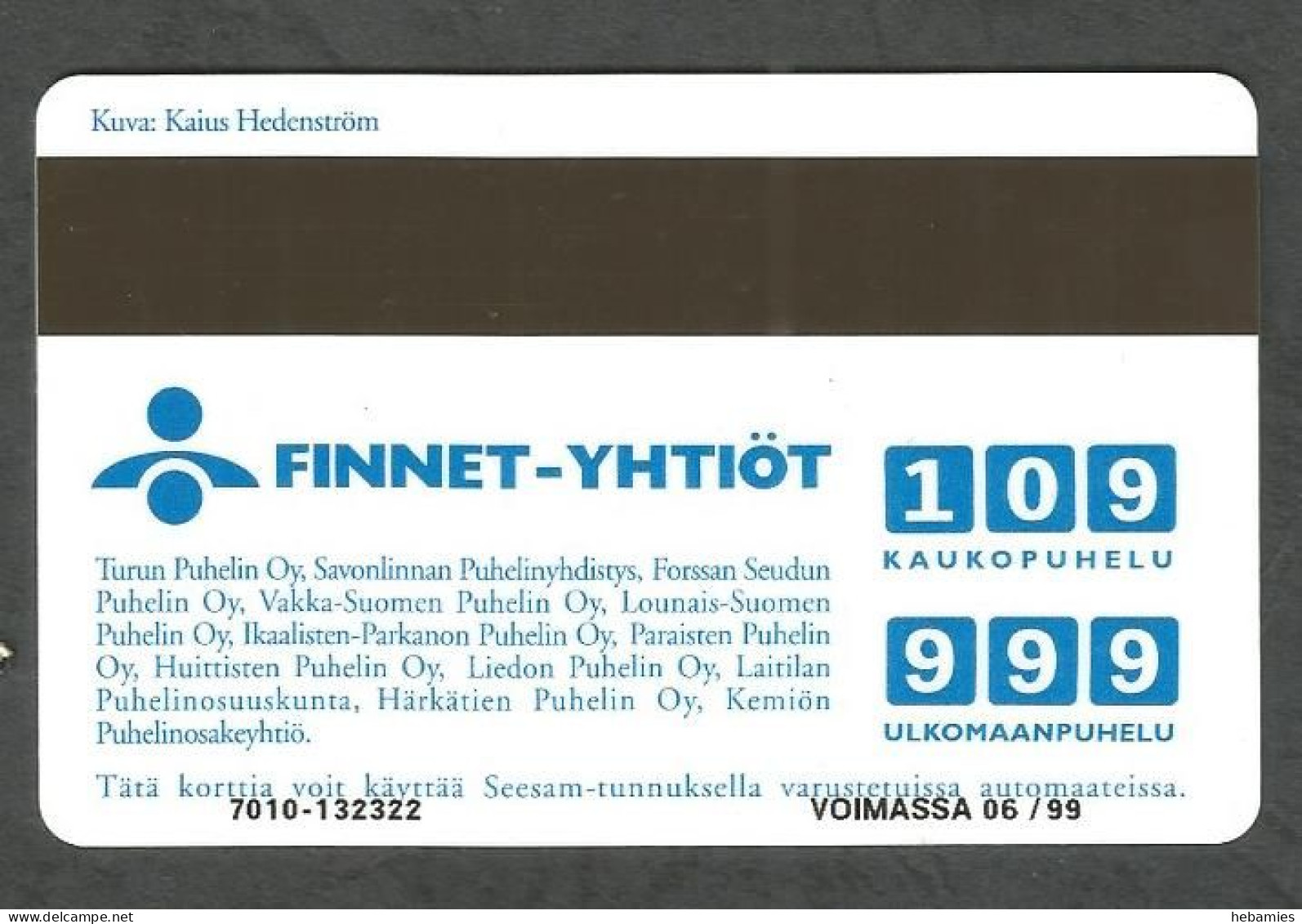 WINTER In ARCHIPELAGO - 10 FIM 1997  - Magnetic Card - D331 - FINLAND - - Paysages