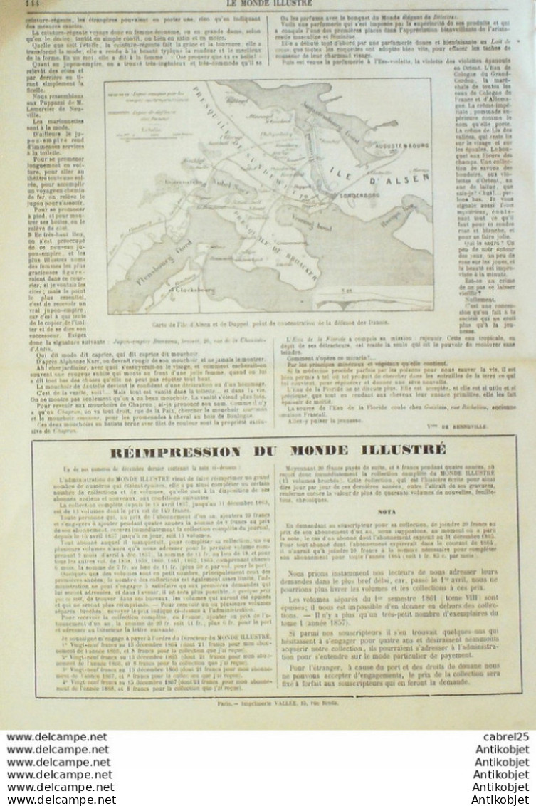 Le Monde Illustré 1864 N°359 Danemark Oversee Pologne Slouska Novogrodeck Ile D'elbe San Martino - 1850 - 1899