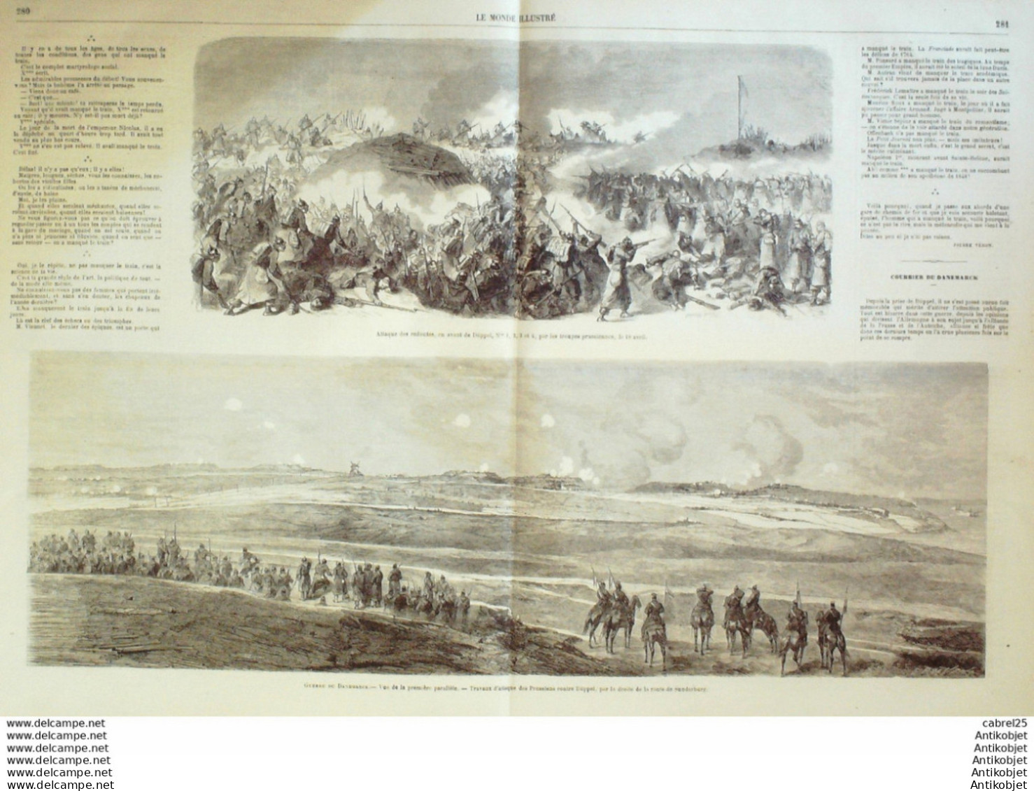 Le Monde Illustré 1864 N°368 Martinique Fort-de-France Danemark Sunderburg Jules Lecomte - 1850 - 1899