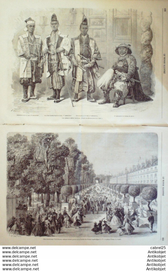 Le Monde Illustré 1864 N°370 Pologne Litchewick Mexique Chapultepec Japon Ambassadeurs Locomobile Hermann - 1850 - 1899