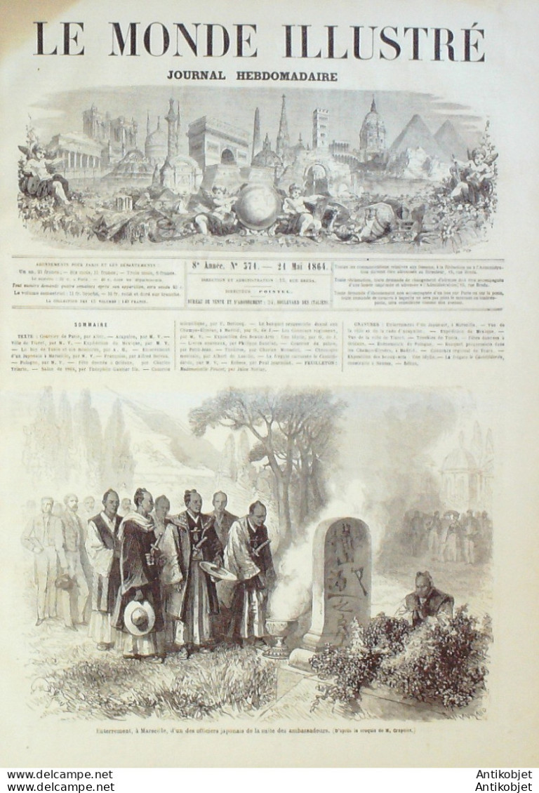 Le Monde Illustré 1864 N°371 Marseille (13) Mexique Acapulco Alger Tiaret Tunis Orléans (45) Nantes (44) - 1850 - 1899