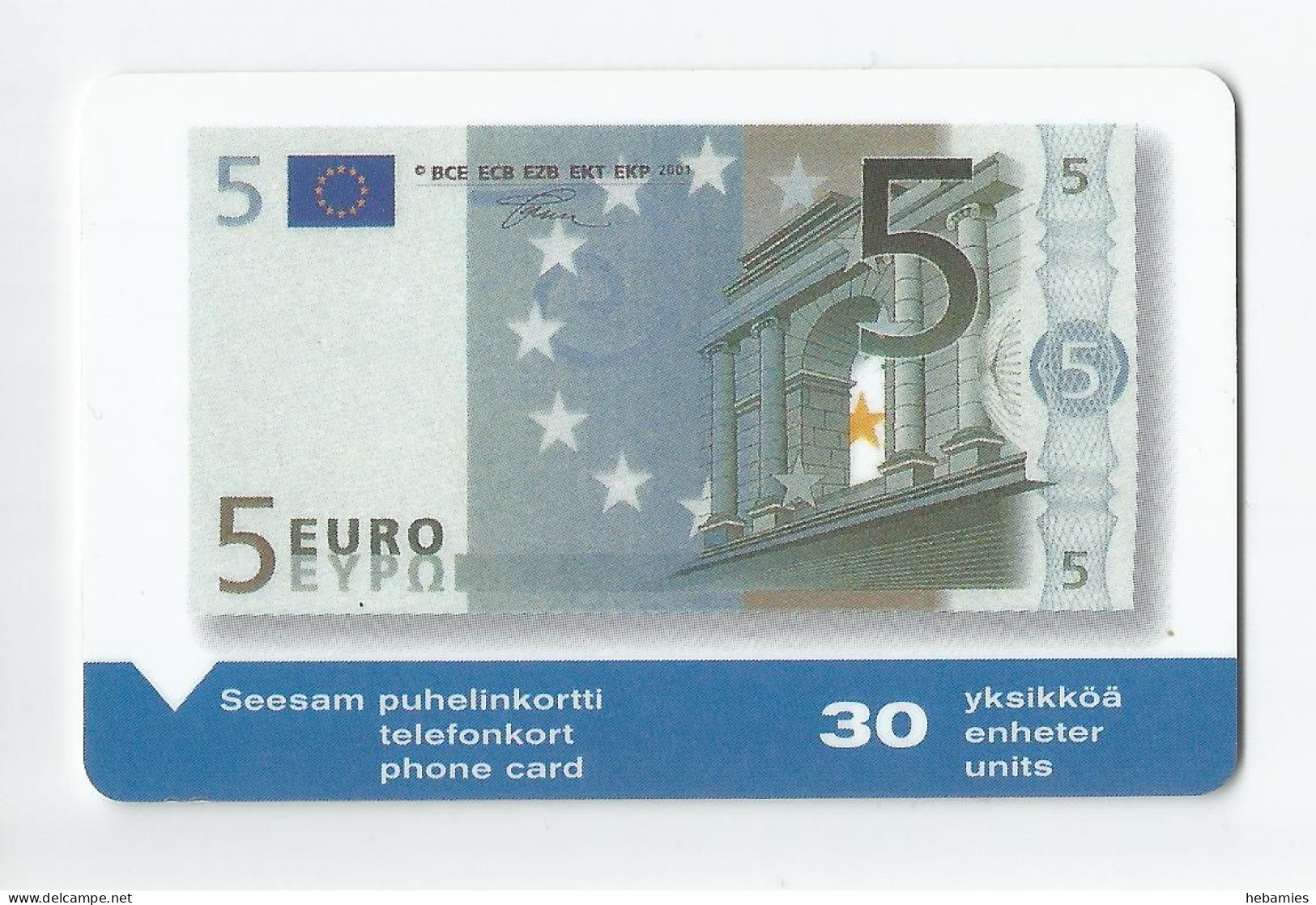 5 EURO NOTE  - 30 UNITS SEESAM - Magnetic Card - FINLAND - - Francobolli & Monete