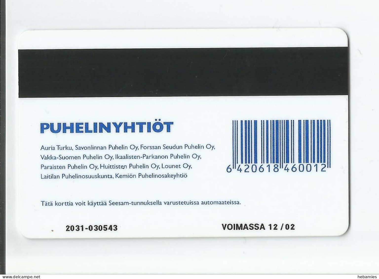 5 EURO NOTE  - 30 UNITS SEESAM - Magnetic Card - FINLAND - - Postzegels & Munten
