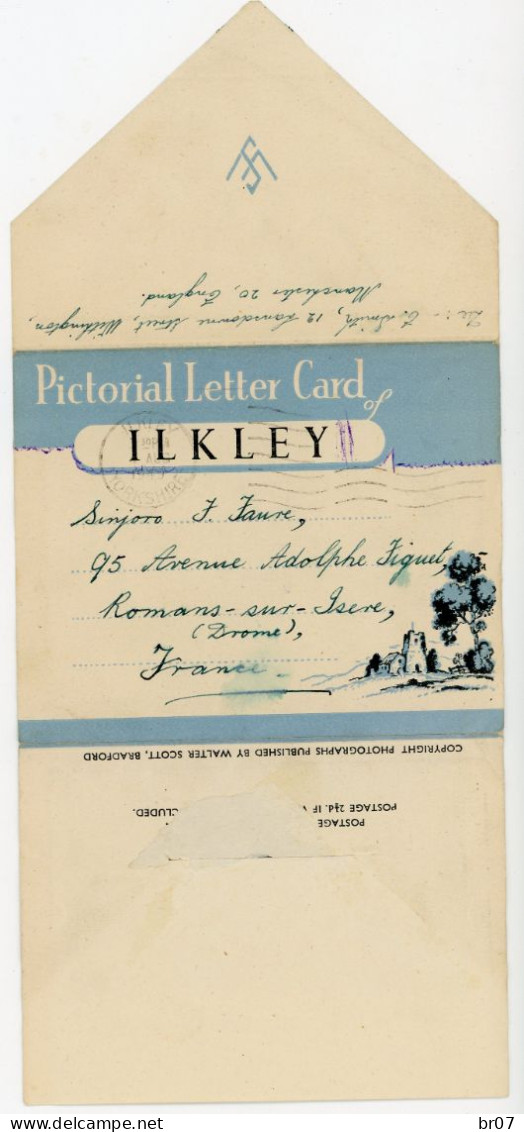 DEPLIANT 6 X PHOTO ANGLETERRE ENGLAND 1949 ILKLEY VOIR LES SCANS SUPERBE - Brieven En Documenten
